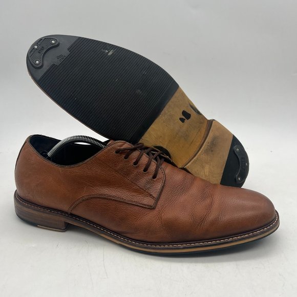 Aston Grey Shoes Men`s Size 12 Orlando Dress Oxford Brown Leather  plain Toe - Picture 1 of 10